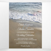 Beach Destination Wedding Tri-voudige Uitnodiging (Binnenkant midden)