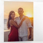 Beach Destination Wedding Tri-voudige Uitnodiging (Binnenzijde eerst)