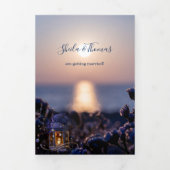 Beach Destination Wedding Tri-voudige Uitnodiging (Cover)