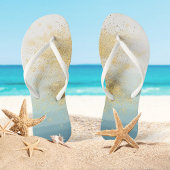 Beach Destination Wedination Blue White Gold Teenslippers
