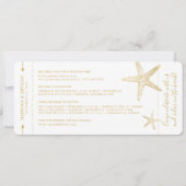 Beach Destination Weduwfish Boarding Pass Save The Date (Achterkant)