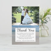 Beach Destination Weduwfoto Hartelijk dank kaarten (Staand voorkant)