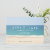 Beach Destination Weduwfoto Save the Date (Staand voorkant)