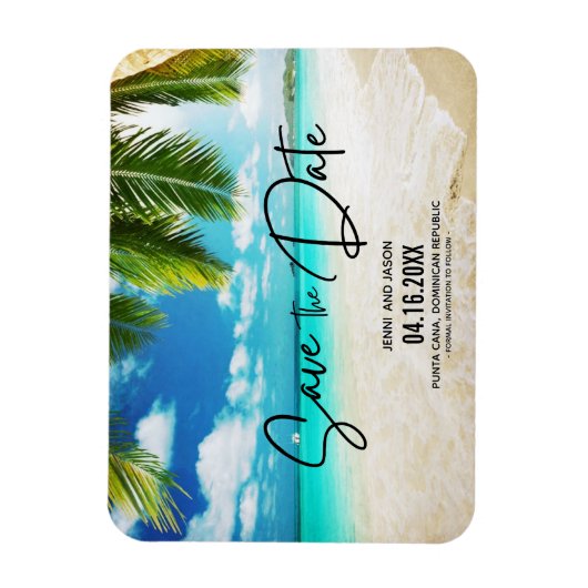 Beach Destination Weduwfoto Save the Date Magn Magneet (Verticaal)