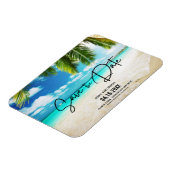 Beach Destination Weduwfoto Save the Date Magn Magneet (Linkerzijde)