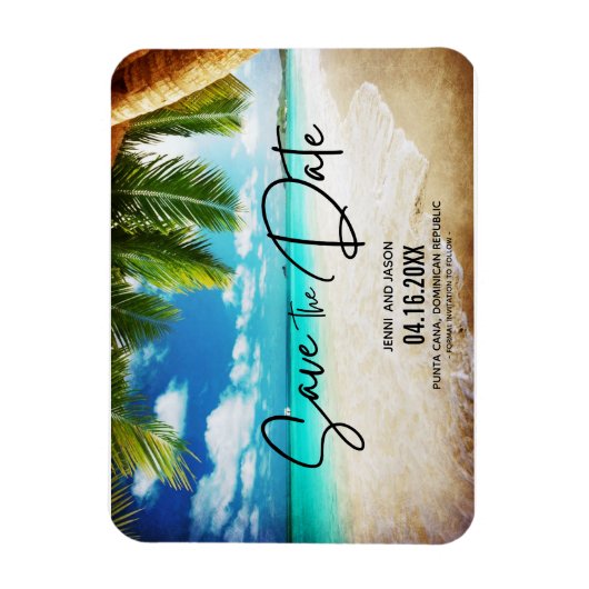 Beach Destination Weduwfoto Save the Date Magneet (Verticaal)