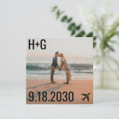 Beach Destination Weduwfoto van reisthema Save The Date (Staand voorkant)