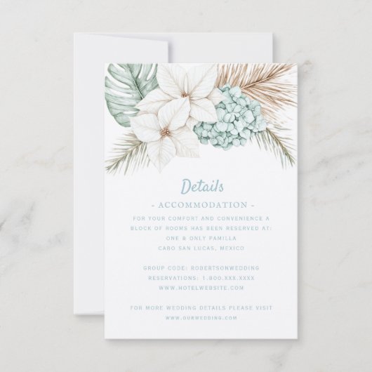 Beach Destination Winter Wedding | Details RSVP Kaartje (Voorkant)