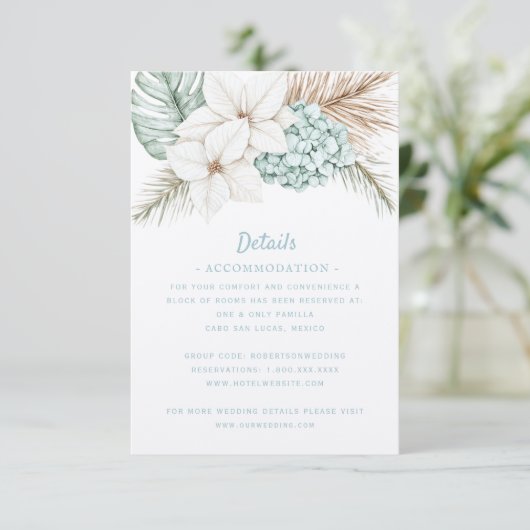 Beach Destination Winter Wedding | Details RSVP Kaartje (Staand voorkant)