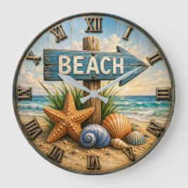 Beach Direction Sign Coastal Beach House Nautical Grote Klok