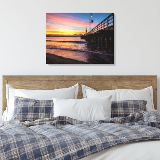 Beach Dock Scene Verpakt Canvas (Insitu (Slaapkamer))