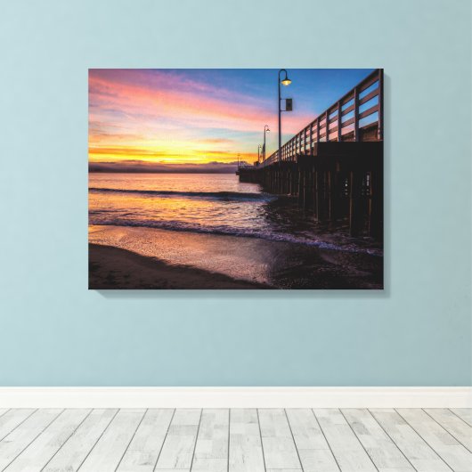 Beach Dock Scene Verpakt Canvas (Insitu (Houten vloer))