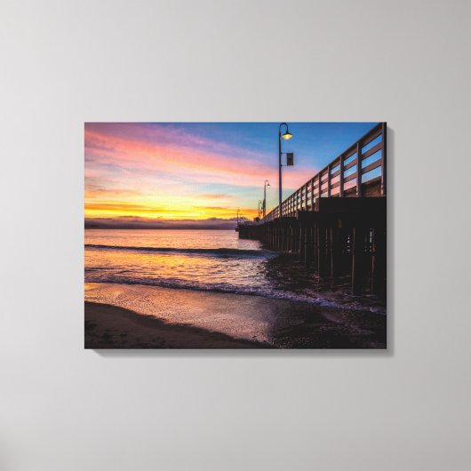 Beach Dock Scene Verpakt Canvas (Voorkant)