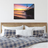 Beach Dock Scene Verpakt Canvas Afdruk (Insitu (Slaapkamer))
