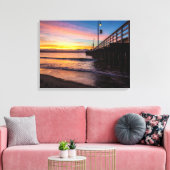 Beach Dock Scene Verpakt Canvas Afdruk (Insitu (Woonkamer))