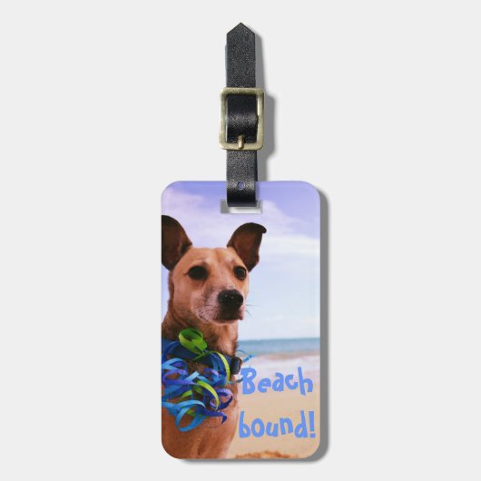 Beach Dog Bagagelabel (Voorkant verticaal)