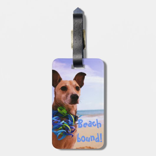 Beach Dog Bagagelabel (Achterkant verticaal)