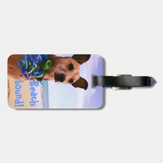 Beach Dog Bagagelabel (Achterkant horizontaal)