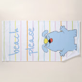 Beach Dog Blue "Beach Please" Strandlaken (Voorkant)