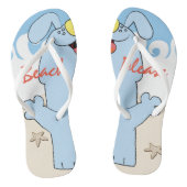 Beach Dog Blue Waves "Beach Please" Teenslippers (Voetbed)