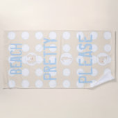 Beach Dolphin Crab Seahorse "Beach  Please" Strandlaken (Voorkant)