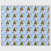 Beach dolphin seawide boompatroon cadeaupapier (Vlak)