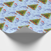 Beach dolphin seawide boompatroon cadeaupapier (Hoek)