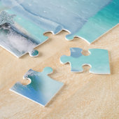 Beach Dolphins Waterverf Art Legpuzzel (Zijkant)