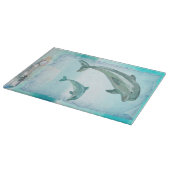 Beach Dolphins Waterverf Art Snijplank (Hoek)