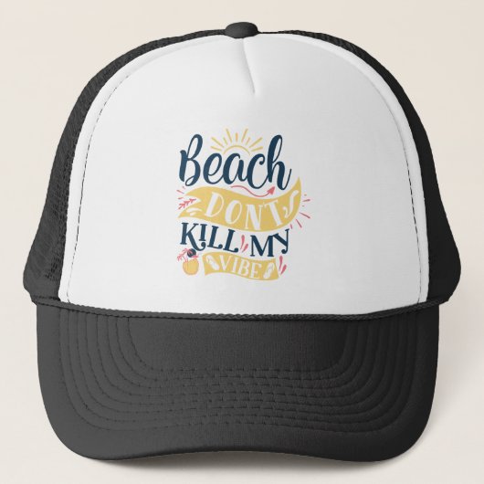 Beach Dont vermoordt mijn Vibe Trucker Pet (Voorkant)