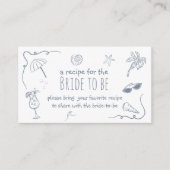 Beach Doodle Share a Recipe Bridal Shower  Informatiekaartje (Voorkant)