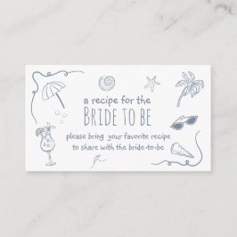 Beach Doodle Share a Recipe Bridal Shower  Informatiekaartje