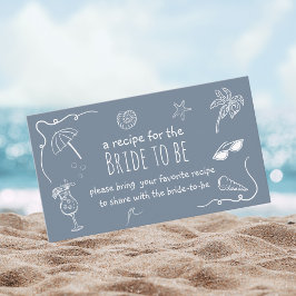 Beach Doodle Share a Recipe Bridal Shower  Informatiekaartje