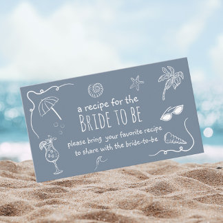 Beach Doodle Share a Recipe Bridal Shower  Informatiekaartje