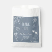 Beach Doodle Thank You Bridal Shower Bedankzakje (Voorkant)