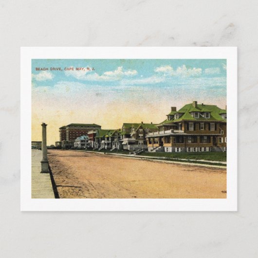 Beach Dr Cottages, Cape May, Vintage van New Jerse Briefkaart (Voorkant)