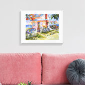 Beach Dream Cottage 14x11 & Border Canvas Print (Insitu (Woonkamer))