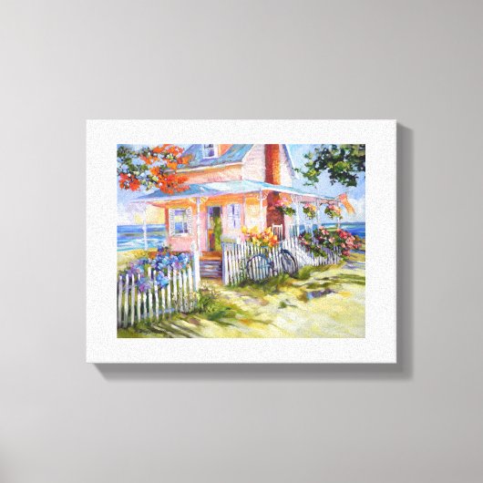 Beach Dream Cottage 14x11 & Border Canvas Print (Voorkant)