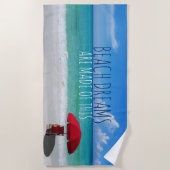 Beach Dreams citeert een tropische moderne foto Strandlaken (Voorkant)