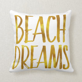 Beach Dreams Gold Foil Kastal Quote Kussen