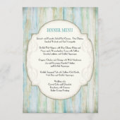 Beach Driftwood Ocean Coastal Seashore Weddenschap Menu (Voorkant)