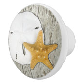 Beach Driftwood Starfish Sand Dollar Keramische Knop (Rechts)