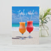 Beach Drinken Dank je Kaart (Staand voorkant)