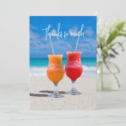 Beach Drinken Dank je Kaart (Staand voorkant)