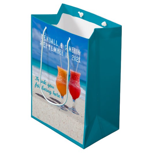 Beach Drinken Weddenschap Welkom / Favor Bags Medium Cadeauzakje (Voorkant Gekanteld)