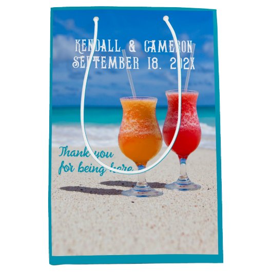 Beach Drinken Weddenschap Welkom / Favor Bags Medium Cadeauzakje (Voorkant)