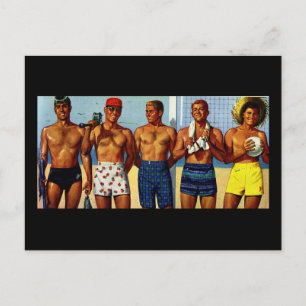 Beach Dudes uit de jaren '50 Briefkaart