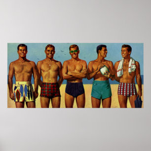 Beach Dudes uit de jaren '50 Poster