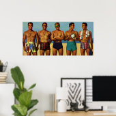 Beach Dudes uit de jaren '50 Poster (Thuiskantoor)