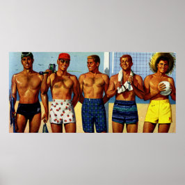 Beach Dudes uit de jaren '50 Poster